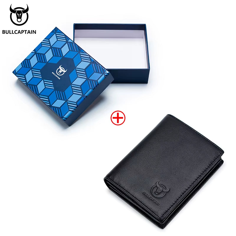 Men'S Genuine Leather Wallet New RFID Locomotive British Leisure Multi Card Bag Large Capacity Waist Leather Wallet