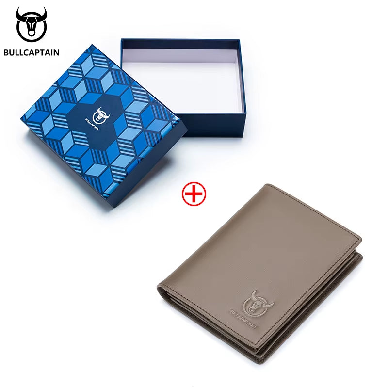 Men'S Genuine Leather Wallet New RFID Locomotive British Leisure Multi Card Bag Large Capacity Waist Leather Wallet