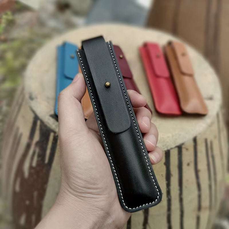 First Layer of Cow Leather Pen Bag Genuine Leather Pen Cover