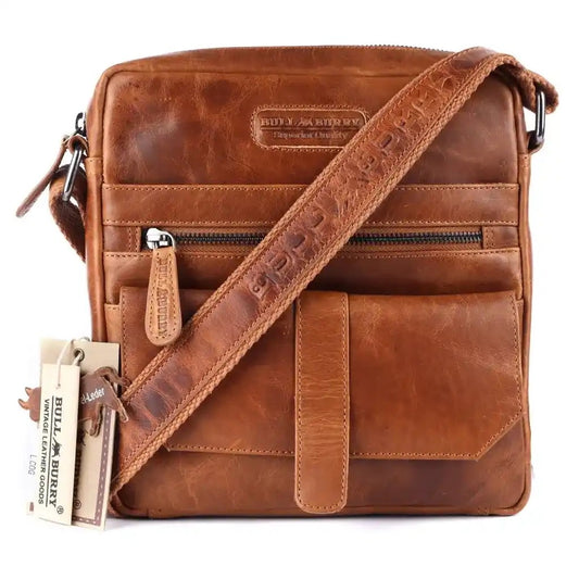 Echt Leder Umhängetasche Tasche Minibag Herren Damen Crossbag Bull & Burry