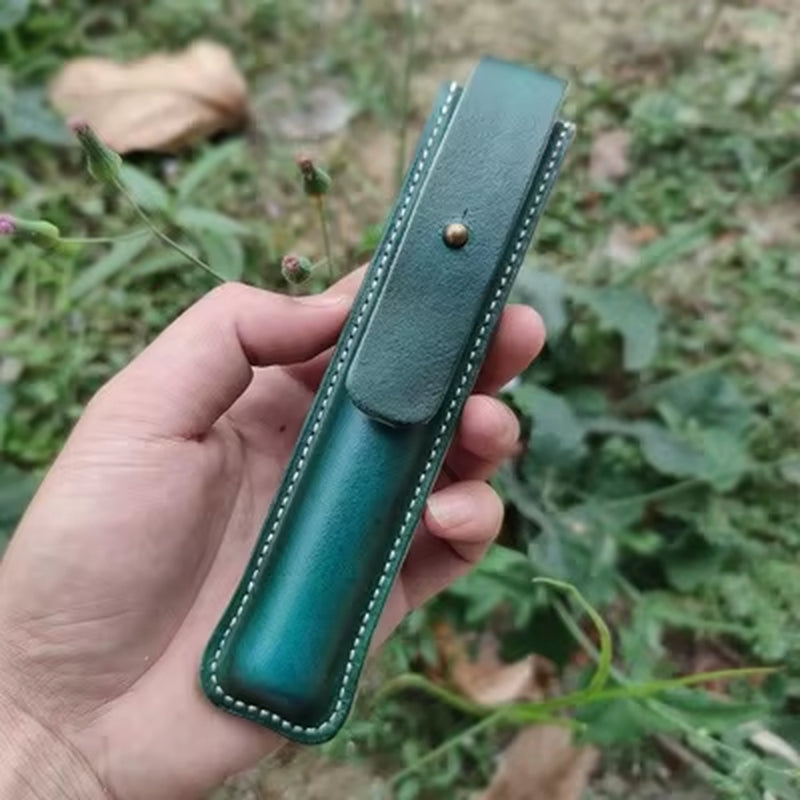 First Layer of Cow Leather Pen Bag Genuine Leather Pen Cover