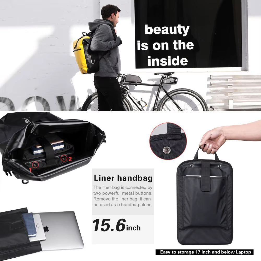 Bicycle Side Bag Waterproof 27L Big Capacity Multifunctional Rear Rack Pannier Storage Bag Cycling Bags