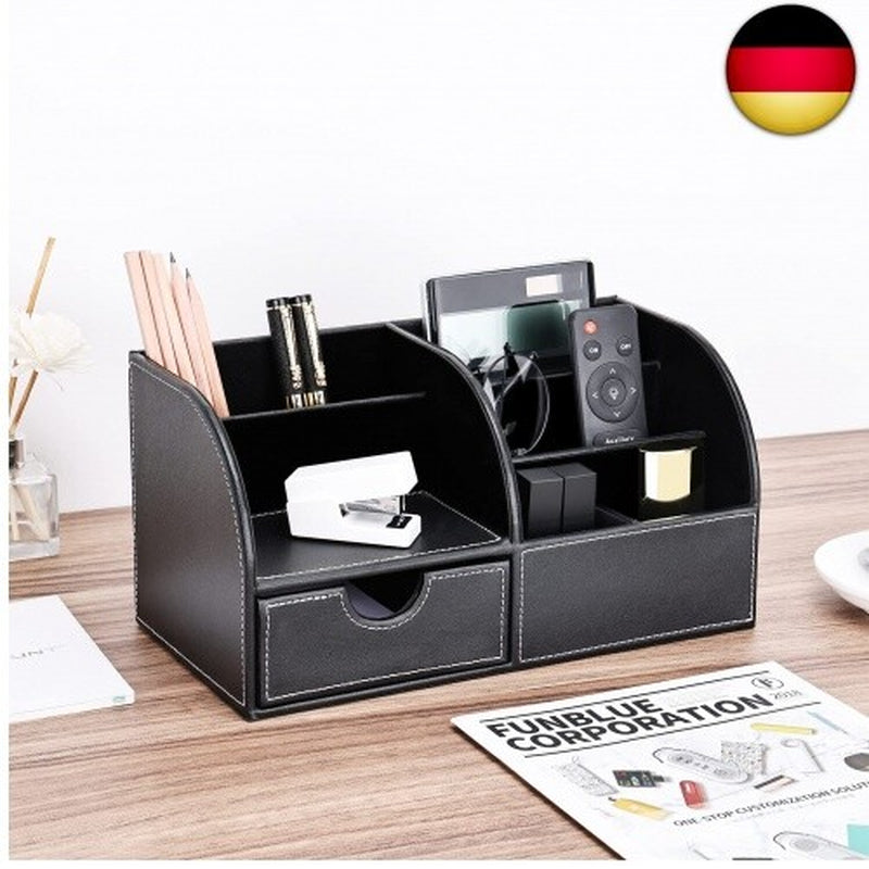 KINGFOM Büro Schreibtisch Organizer Ordnungssystem Tisch Organizer PU Leder