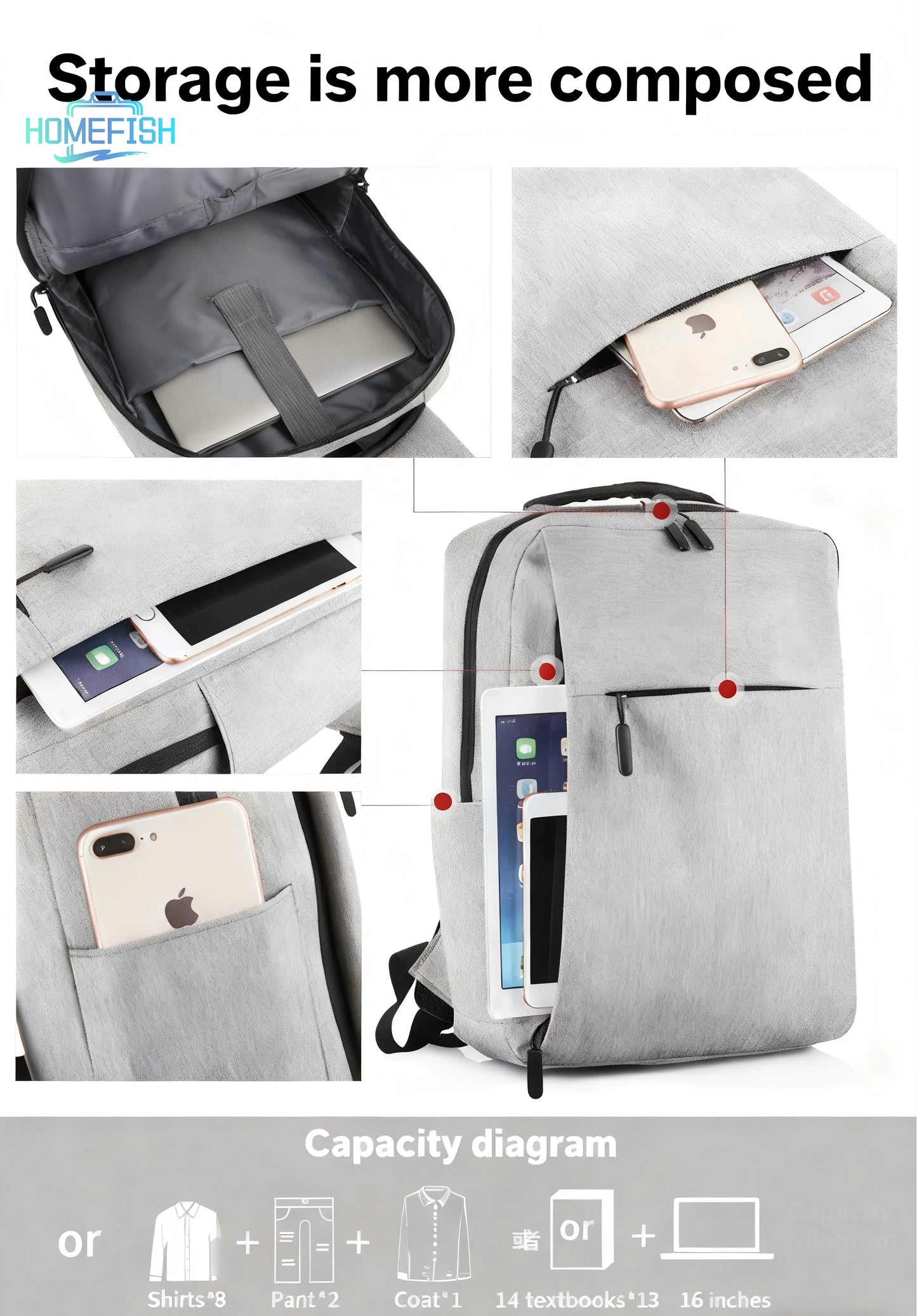 Lightweight Business Laptop Backpack, 13,14,15 Inch Computer Backpack, MEN'S and WOMEN'S Travel Backpack, Student BA