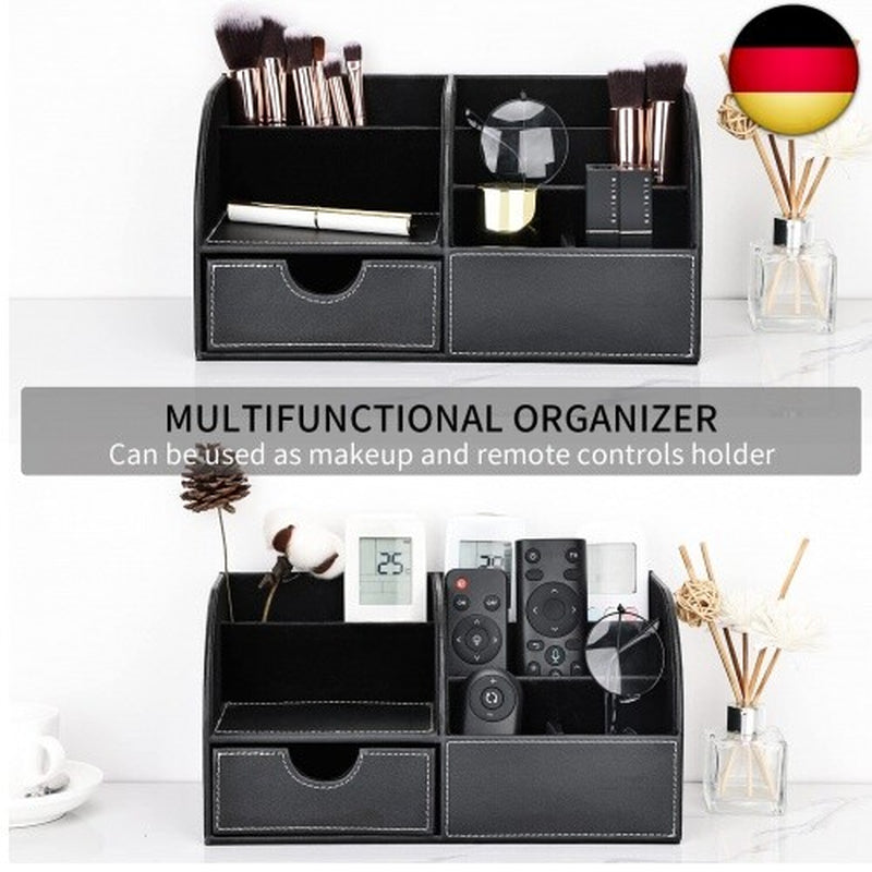 KINGFOM Büro Schreibtisch Organizer Ordnungssystem Tisch Organizer PU Leder
