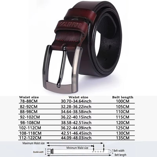 Men High Quality Genuine Leather Belt Luxury Designer Belts Men Cowskin Fashion Strap Male Jeans for Man Cowboy