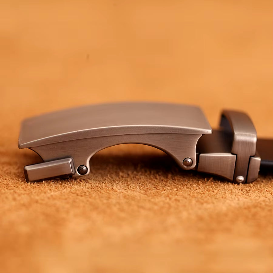 Genuine Cow Leather Automatic Belt for Men Formal Automatic Buckle Belt Genuine Leather Mens Business Strap