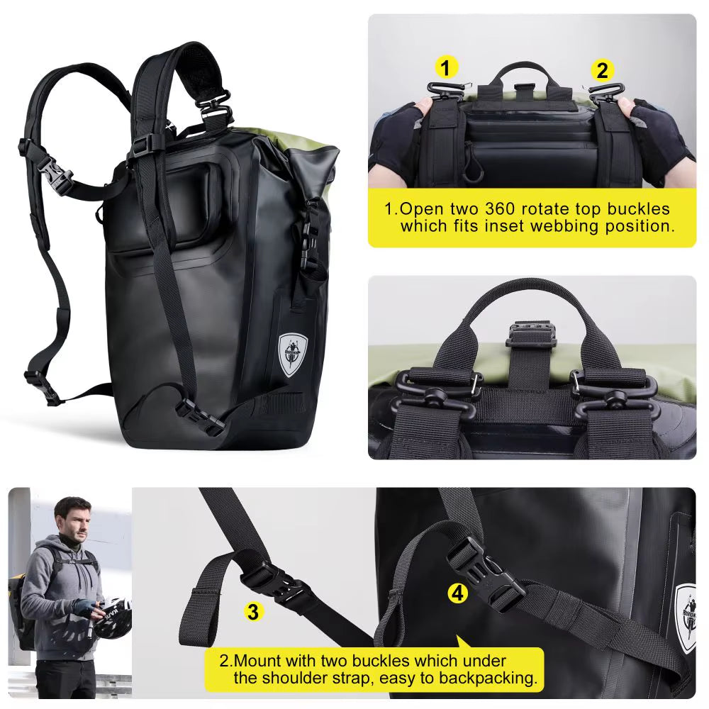 Bicycle Side Bag Waterproof 27L Big Capacity Multifunctional Rear Rack Pannier Storage Bag Cycling Bags
