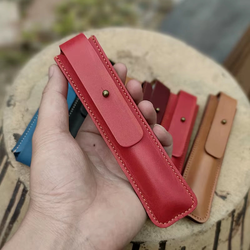 First Layer of Cow Leather Pen Bag Genuine Leather Pen Cover