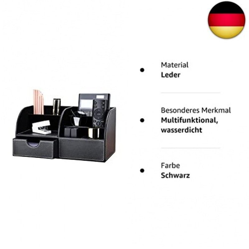 KINGFOM Büro Schreibtisch Organizer Ordnungssystem Tisch Organizer PU Leder