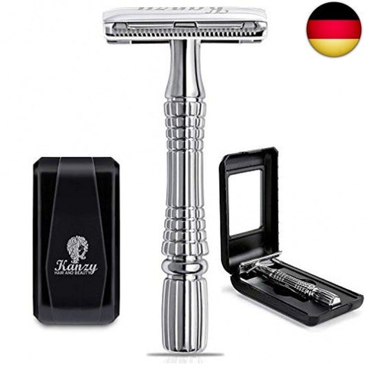 Kanzy Rasierhobel Herren Und Damen Edelstahl Mit Reise Etui Nassrasierer